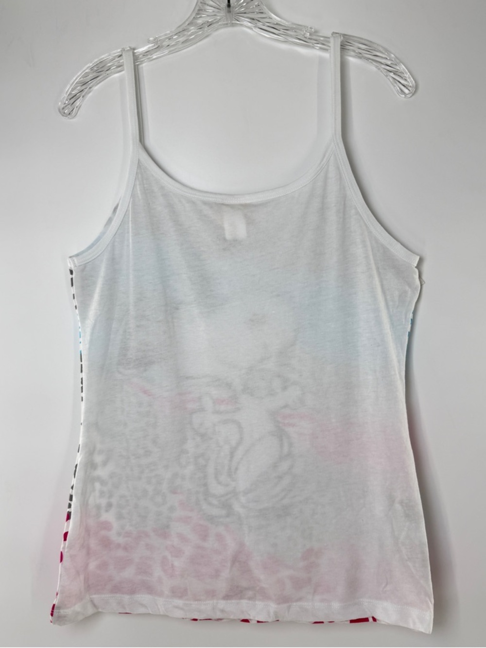 Peanuts Dancing Snoopy Tank Top w/ Blue & Pink Animal Print Graphics Size Jr XL - Picture 4 of 11